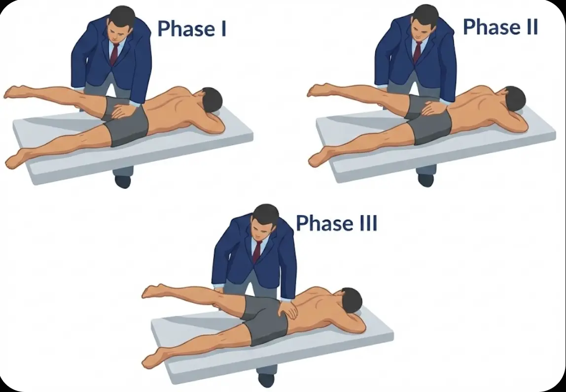 Three-Phase Hyperextension Test Orthopedic Special Test
