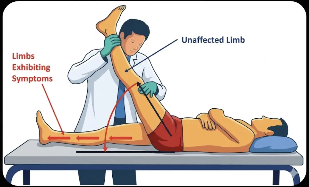 Crossed Over Lasegue (Well Leg Raise) Orthopedic Special Test