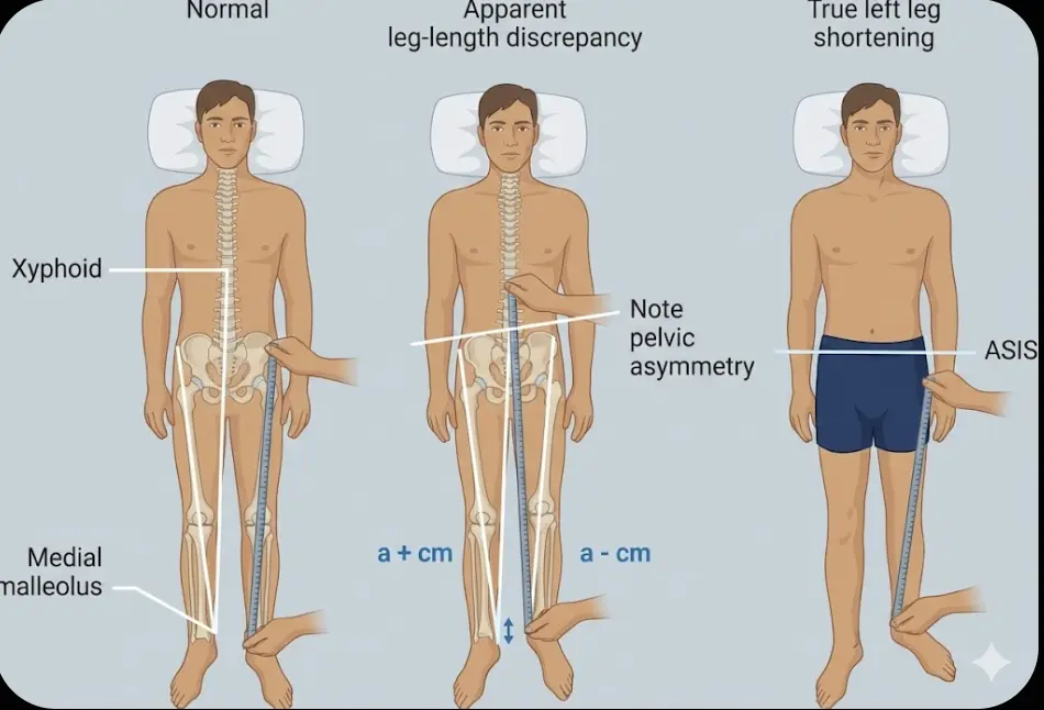 Leg Length Measurement (True vs Apparent) Orthopedic Special Test